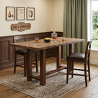 71" Brown Solid Wood Rectangular Bar Table
