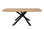 79" Natural and Black Wood and Iron Cross Leg Base Dining Table