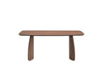 71" Walnut Wood Double Pedestal Base Dining Table