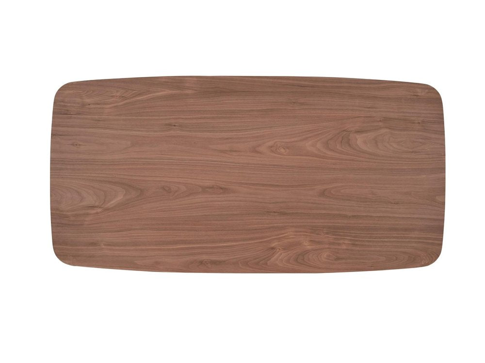 71" Walnut Wood Double Pedestal Base Dining Table