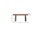 71" Walnut Wood Double Pedestal Base Dining Table