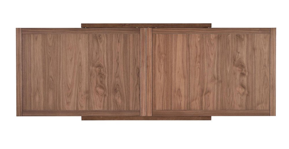 47" Walnut Wood Self-Storing Leaf Extendable Dining Table