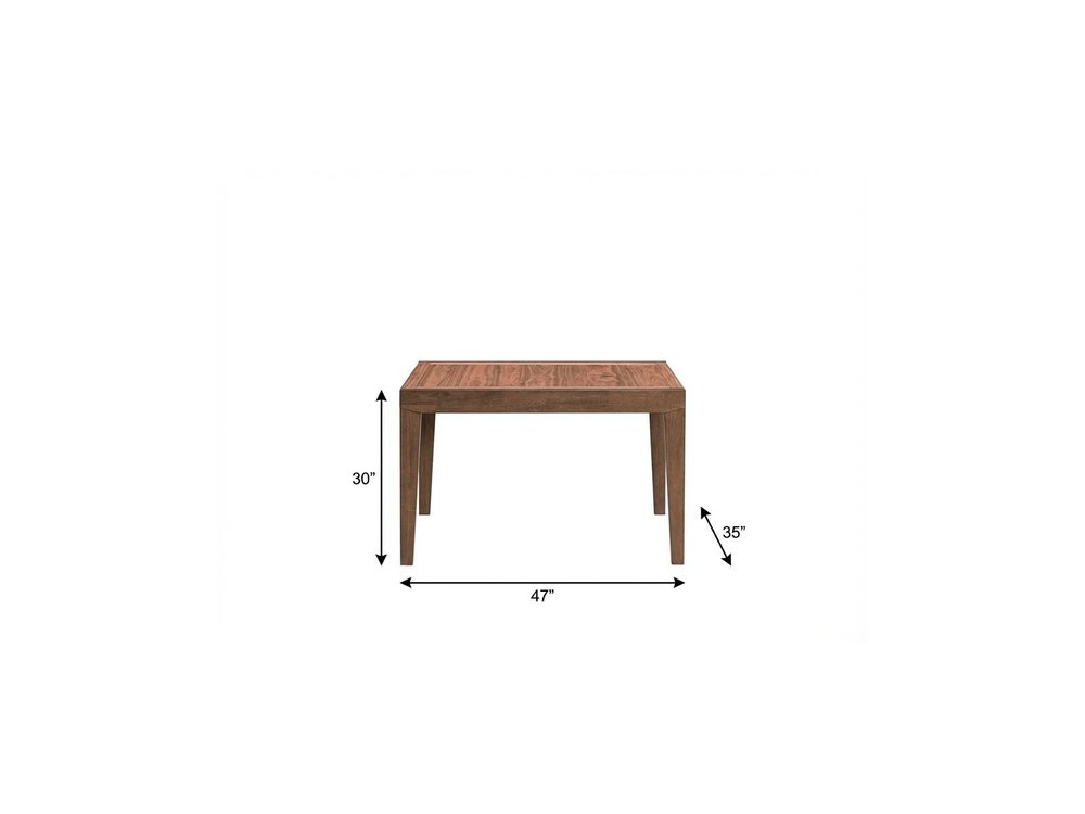47" Walnut Wood Self-Storing Leaf Extendable Dining Table