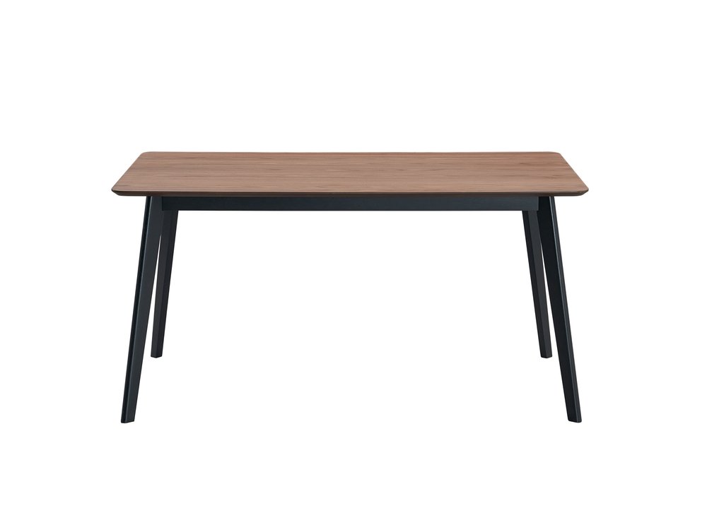 59" Walnut and Black Wood Dining Table