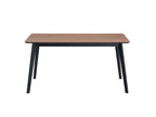 59" Walnut and Black Wood Dining Table