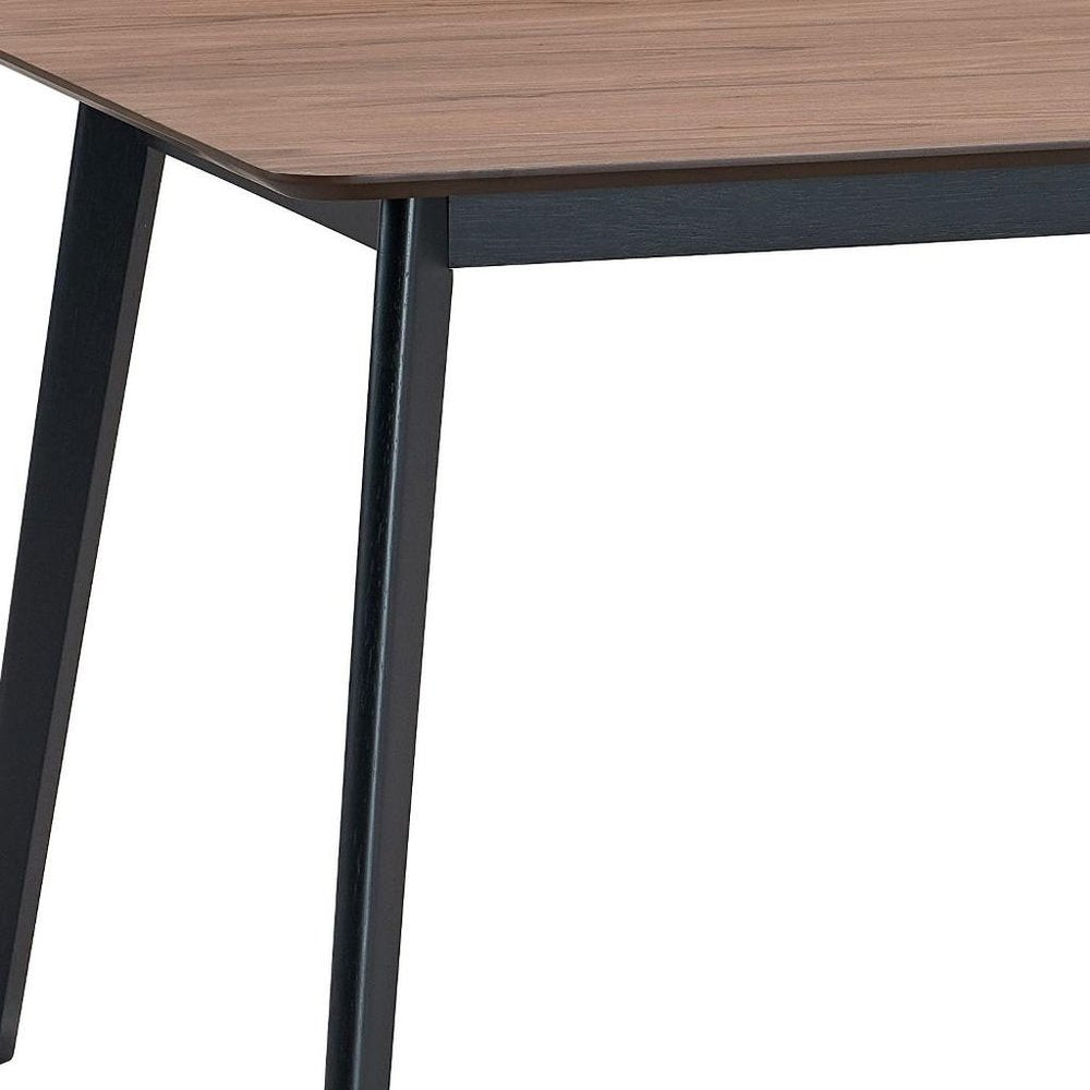 59" Walnut and Black Wood Dining Table