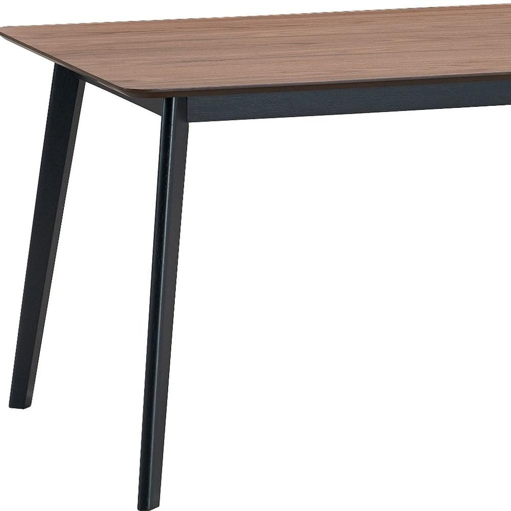 59" Walnut and Black Wood Dining Table