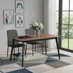59" Walnut and Black Wood Dining Table