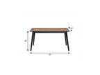 59" Walnut and Black Wood Dining Table