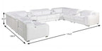 White Italian Leather Power Reclining U Shaped Twelve Piece Corner Sectional With Console