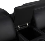 Black Italian Leather Power Reclining U Shaped Twelve Piece Corner Sectional With Console