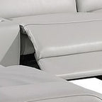 Light Gray Italian Leather Power Reclining U Shaped Ten Piece Corner Sectional With Console
