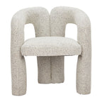 Gray Upholstery And Solid Wood Open Back Dining Arm Chair