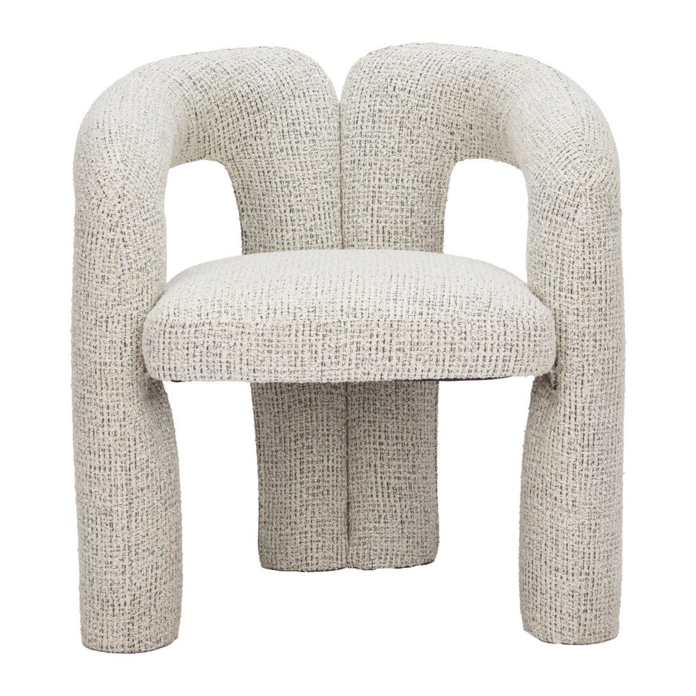 Gray Upholstery And Solid Wood Open Back Dining Arm Chair