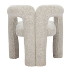 Gray Upholstery And Solid Wood Open Back Dining Arm Chair