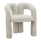 Gray Upholstery And Solid Wood Open Back Dining Arm Chair