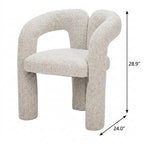 Gray Upholstery And Solid Wood Open Back Dining Arm Chair