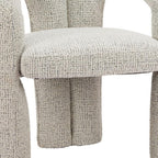 Gray Upholstery And Solid Wood Open Back Dining Arm Chair