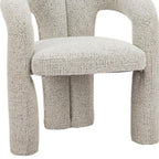 Gray Upholstery And Solid Wood Open Back Dining Arm Chair