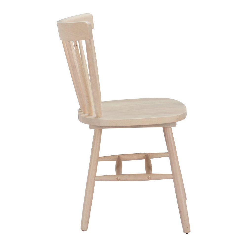 Set of Two Black Solid Wood Windsor Back Dining Side Chairs
