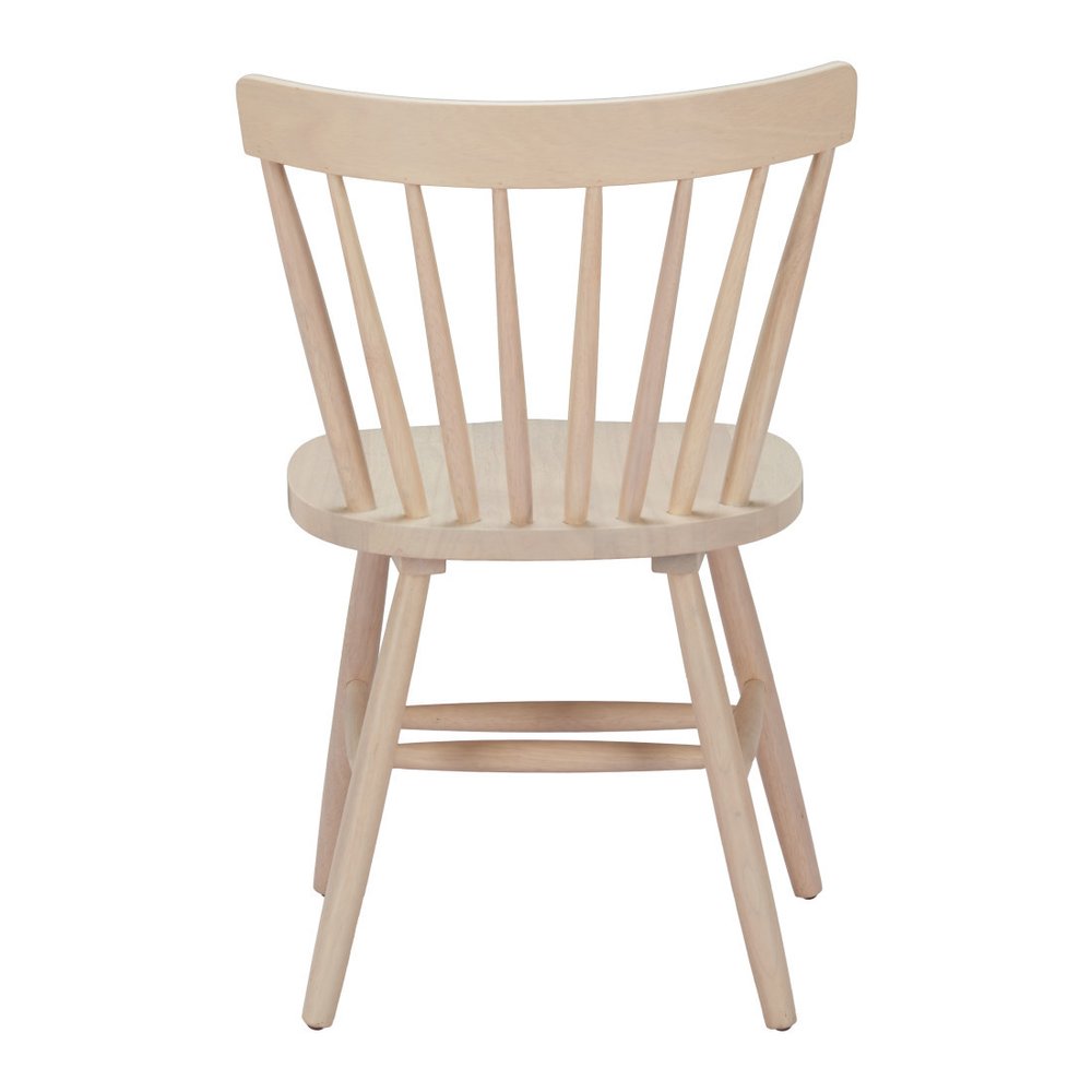 Set of Two Black Solid Wood Windsor Back Dining Side Chairs