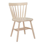 Set of Two Black Solid Wood Windsor Back Dining Side Chairs