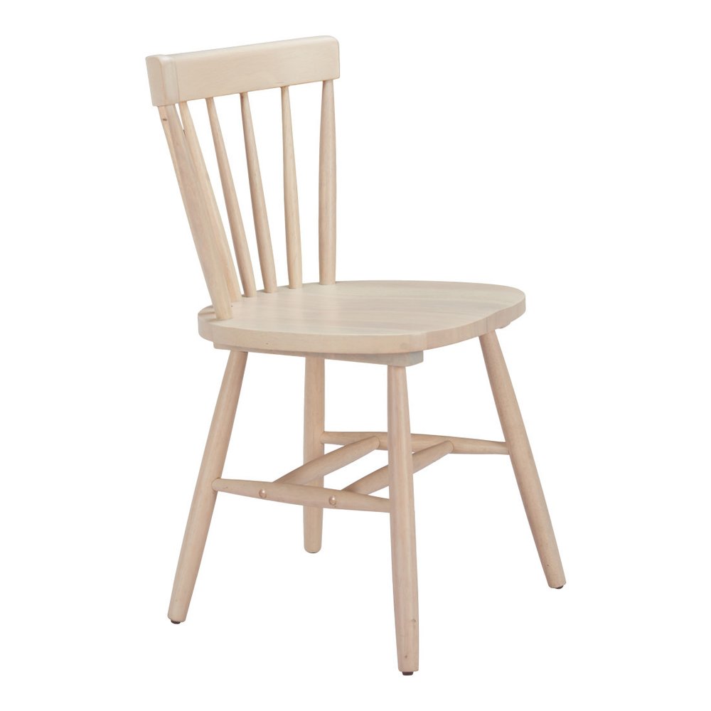 Set of Two Black Solid Wood Windsor Back Dining Side Chairs