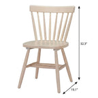 Set of Two Black Solid Wood Windsor Back Dining Side Chairs