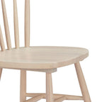 Set of Two Black Solid Wood Windsor Back Dining Side Chairs