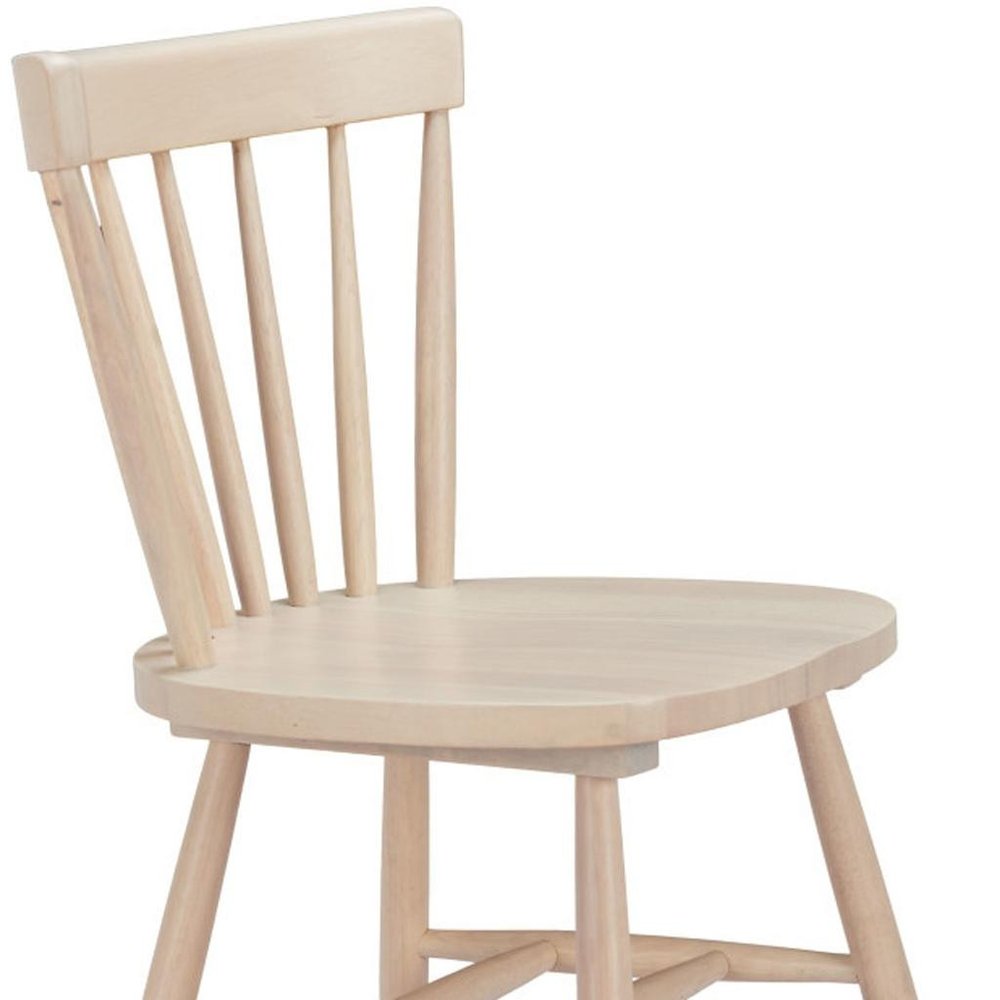 Set of Two Black Solid Wood Windsor Back Dining Side Chairs