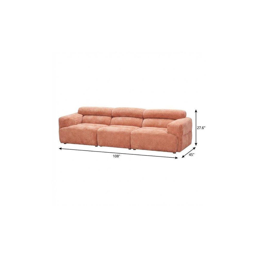 108" Orange Upholstered Modular Sofa