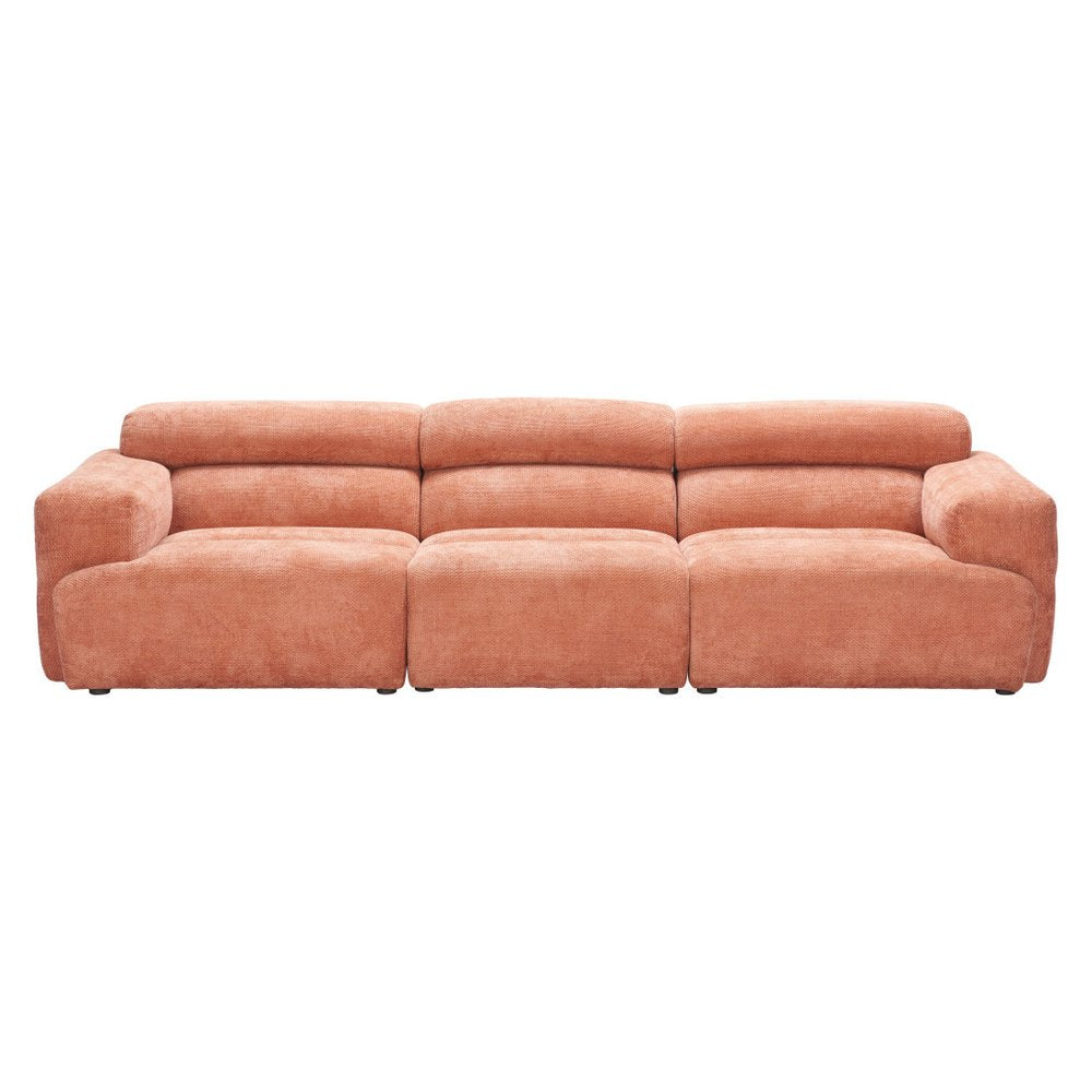 108" Orange Upholstered Modular Sofa