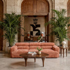 108" Orange Upholstered Modular Sofa