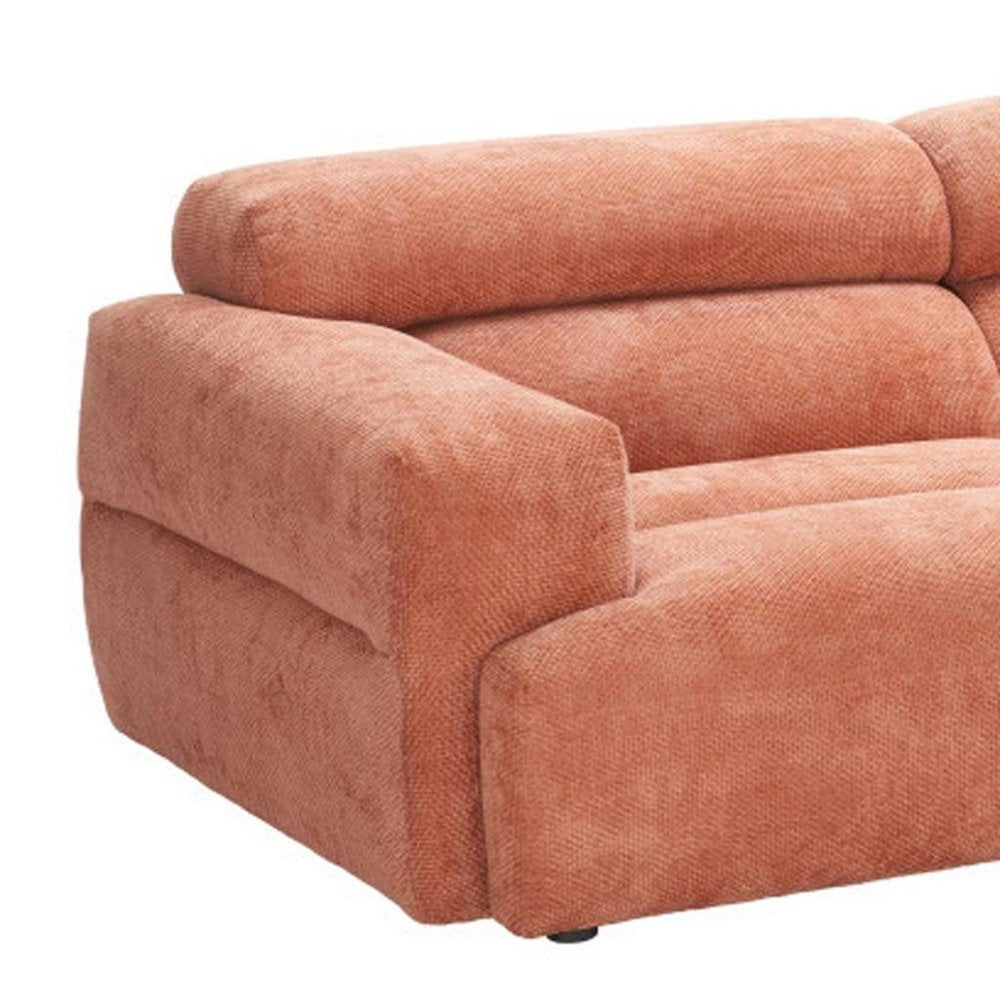 108" Orange Upholstered Modular Sofa