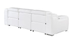103" White Italian Leather Reclining USB Sofa