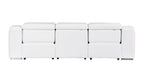 103" White Italian Leather Reclining USB Sofa