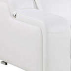 103" White Italian Leather Reclining USB Sofa
