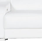 103" White Italian Leather Reclining USB Sofa