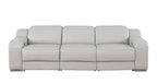 103" White Italian Leather Reclining USB Sofa
