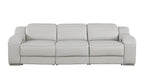103" White Italian Leather Reclining USB Sofa