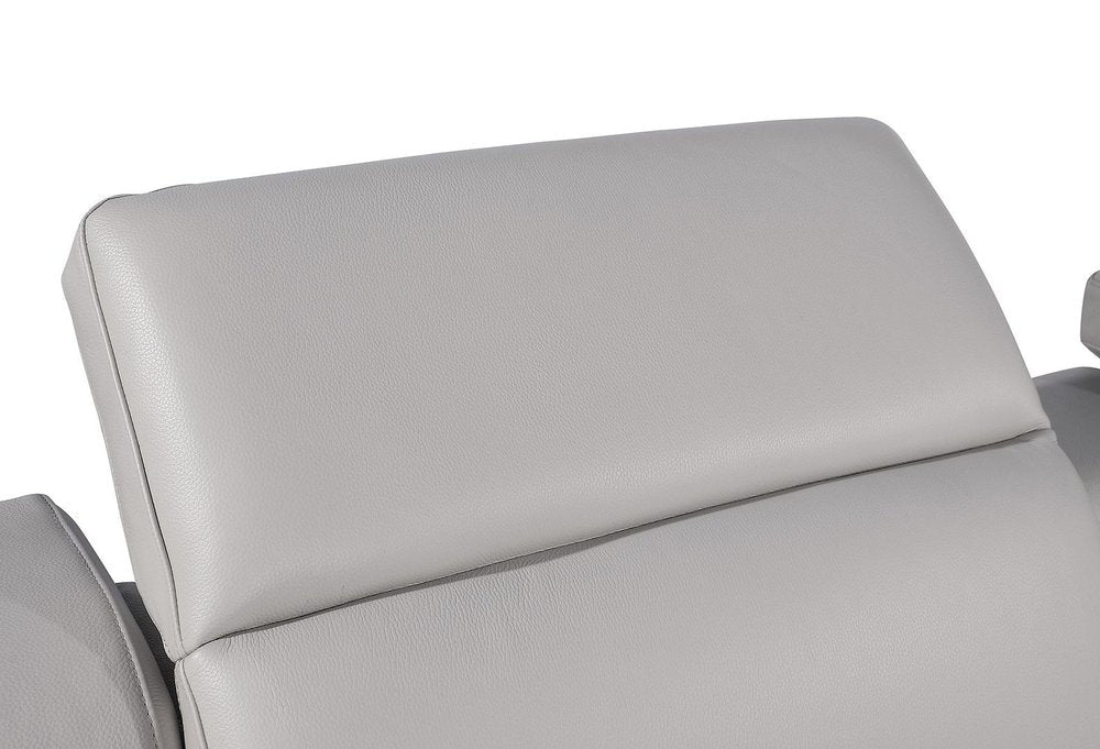 103" White Italian Leather Reclining USB Sofa