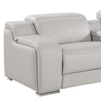 169" White Italian Leather Reclining USB and Wireless Charger Sofa And Storage