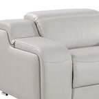 169" White Italian Leather Reclining USB and Wireless Charger Sofa And Storage