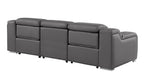 103" White Italian Leather Reclining USB Sofa