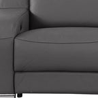 103" White Italian Leather Reclining USB Sofa