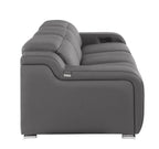 103" White Italian Leather Reclining USB Sofa