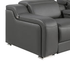 169" White Italian Leather Reclining USB and Wireless Charger Sofa And Storage