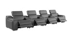 169" White Italian Leather Reclining USB and Wireless Charger Sofa And Storage
