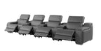 169" White Italian Leather Reclining USB and Wireless Charger Sofa And Storage
