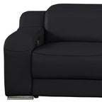 103" White Italian Leather Reclining USB Sofa